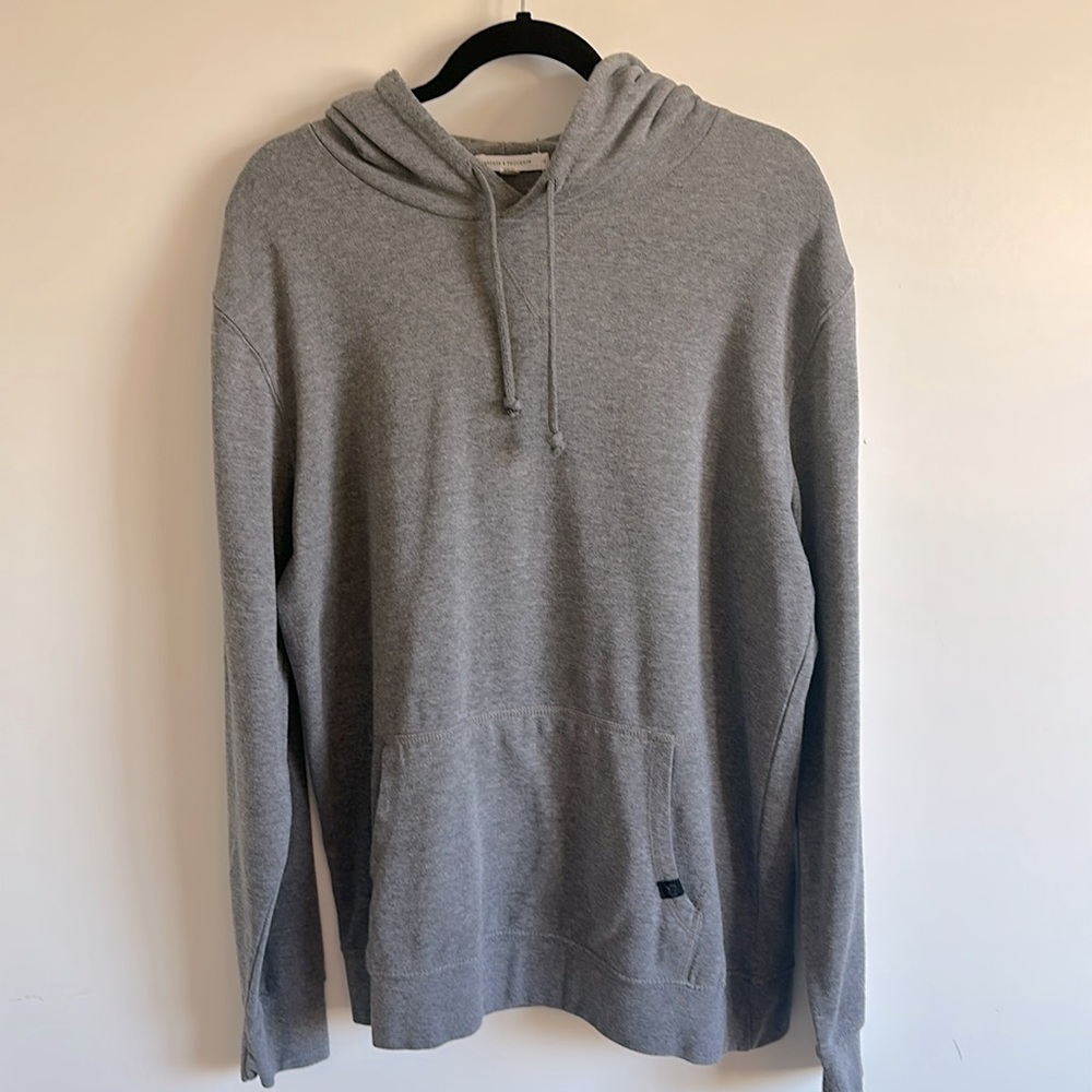 Threads 4 Thought Gray Cotton Blend Front Pocket Hoodie for Men Size Medium